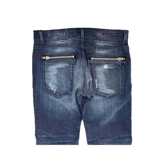 ROCK STAR Men's Sushi Distressed Button Fly Cotton Blend Jeans Size 34” X 33” - Picture 6 of 10